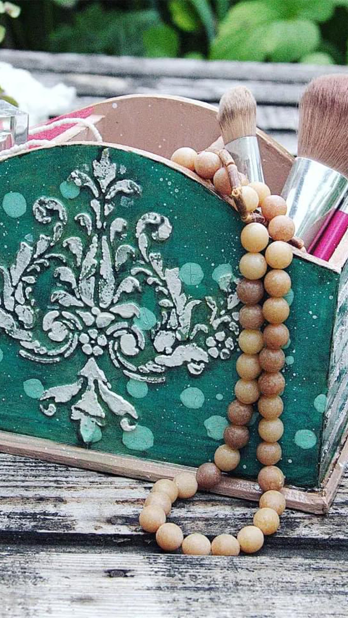 Reusable plastic stencil for decoration, scrapbooking, decoupage / DAMASK ORNAMENT / SETR1