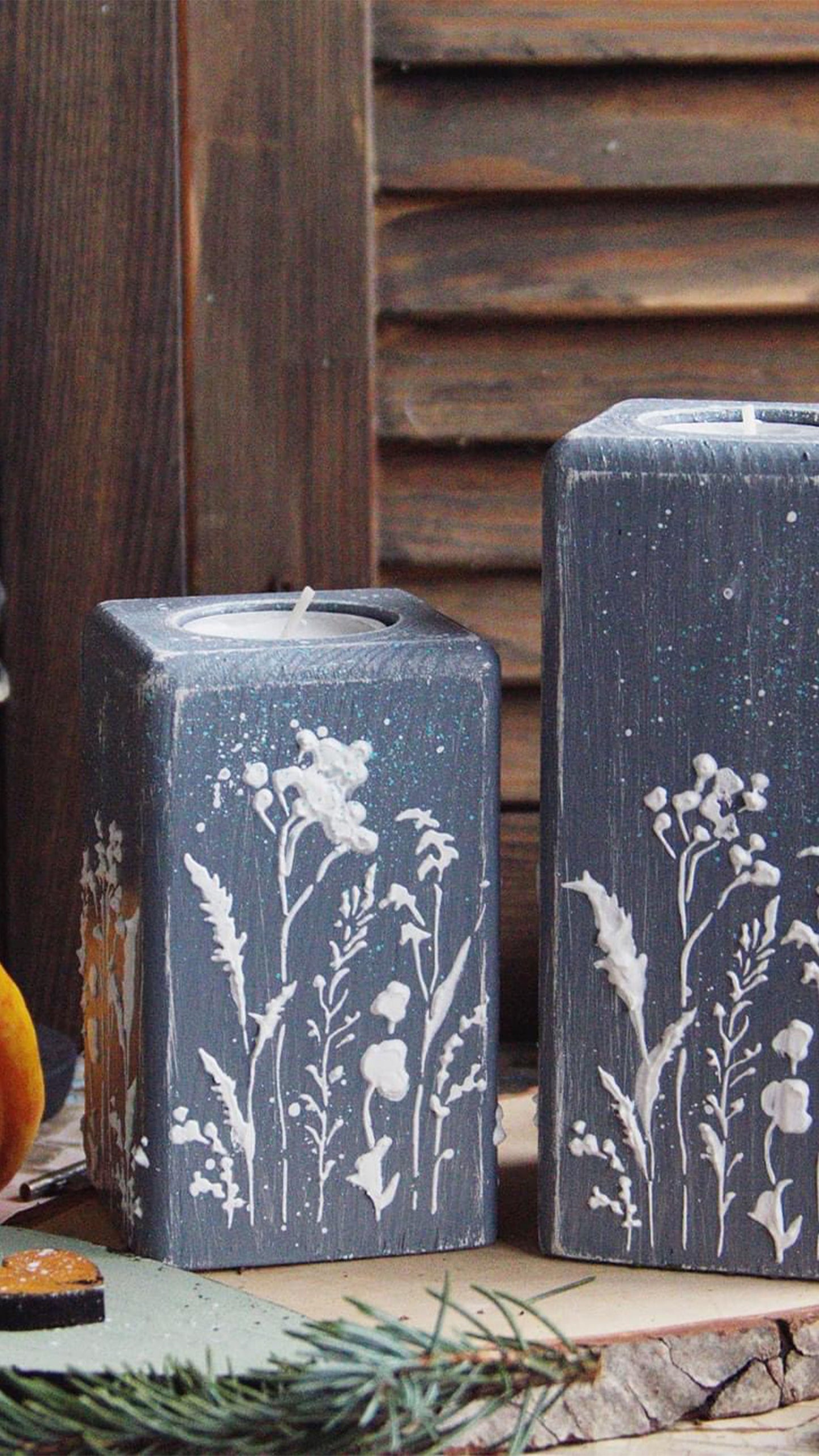 Reusable plastic stencil for decoration, scrapbooking, decoupage / branches and blades/ SETR30