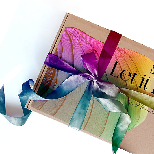 Set of 50 'mini' alcohol inks 'LET IT INKS!' Gift box with colorful ribbons.