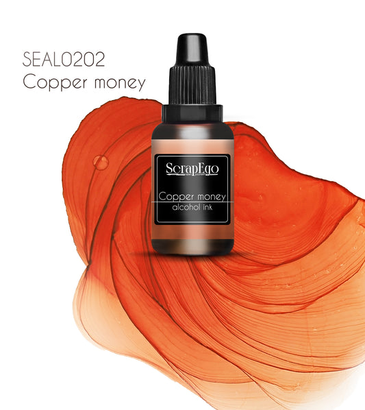 Alcohol ink 'Copper money'