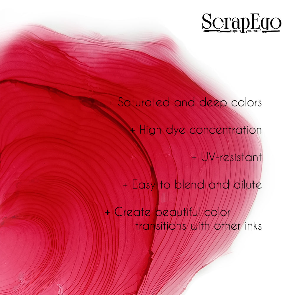 Alcohol ink 'Bright lipstick'