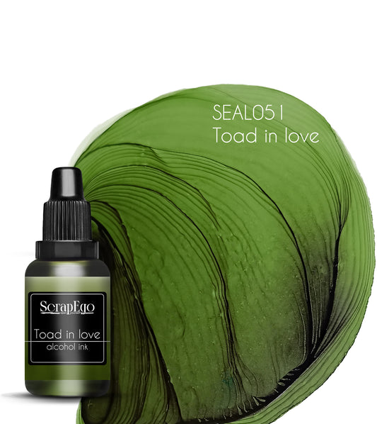 Alcohol ink 'Toad in love'