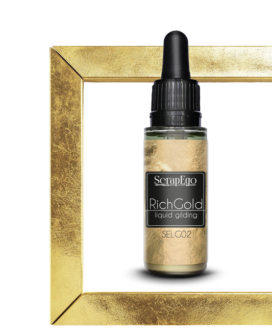 Liquid Leaf Paint is alcohol based fast drying paint of metallic color. Contains natural metallic pigments and imitates precious metals.