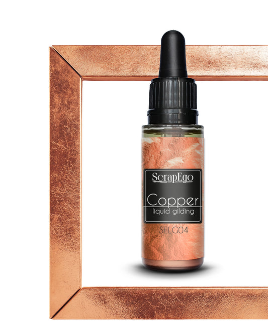 Liquid Leaf Paint is alcohol based fast drying paint of metallic color. Contains natural metallic pigments and imitates precious metals.