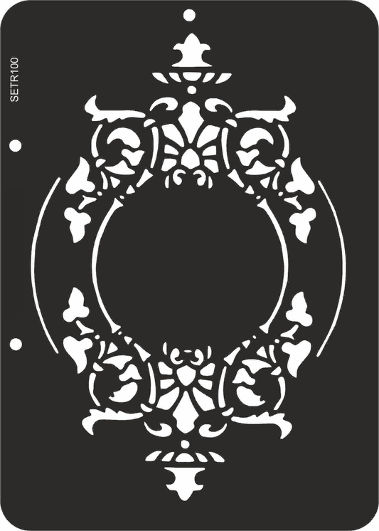 Reusable plastic stencil for decoration, scrapbooking, decoupage 'ScrapEgo' / vintage frame / SETR100