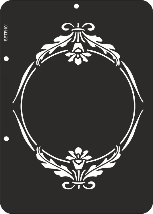 Reusable plastic stencil for decoration, scrapbooking, decoupage 'ScrapEgo' / vintage frame / SETR101