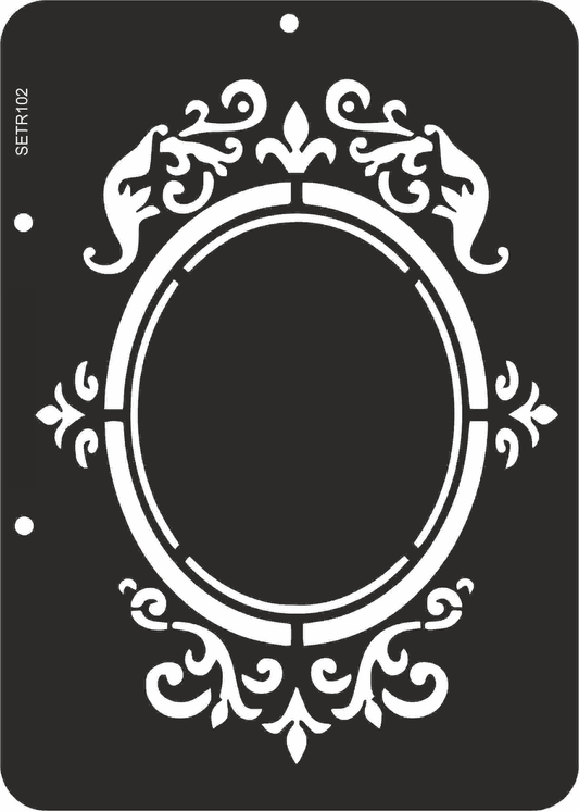Reusable plastic stencil for decoration, scrapbooking, decoupage 'ScrapEgo' / vintage frame / SETR102