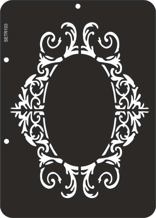 Reusable plastic stencil for decoration, scrapbooking, decoupage 'ScrapEgo' / vintage frame / SETR103