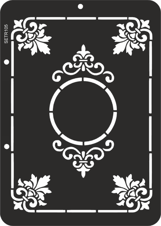 Reusable plastic stencil for decoration, scrapbooking, decoupage 'ScrapEgo' / vintage frame / SETR105