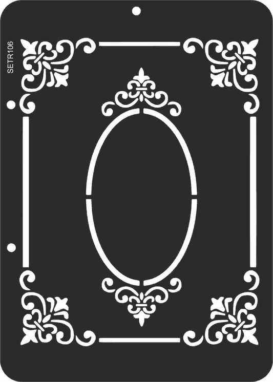 Reusable plastic stencil for decoration, scrapbooking, decoupage 'ScrapEgo' / vintage frame / SETR106