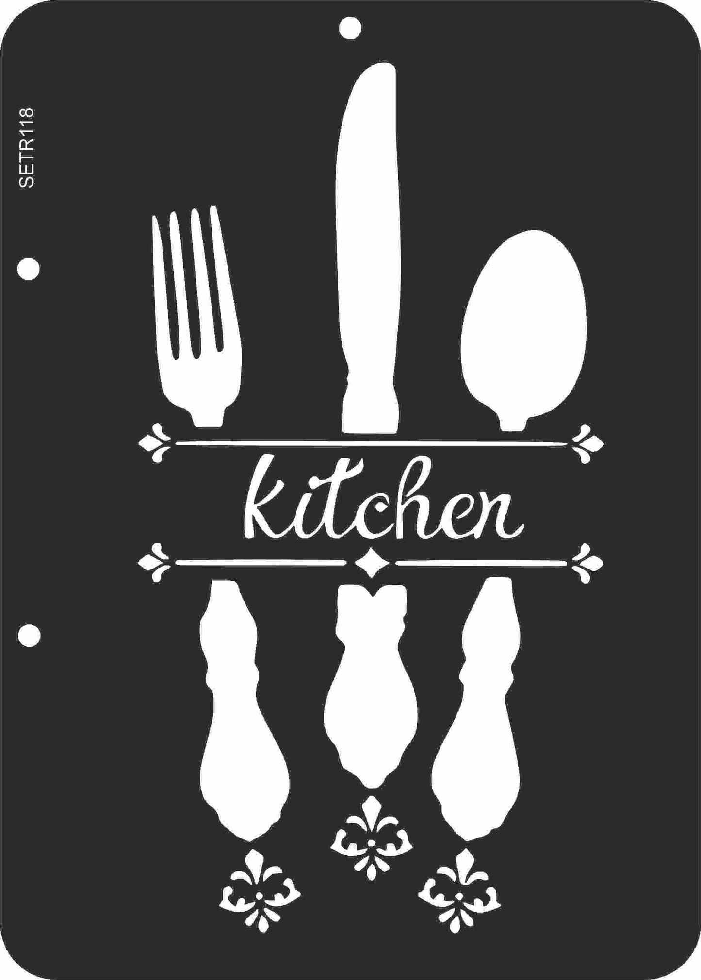 Reusable plastic stencil for decoration, scrapbooking, decoupage 'ScrapEgo' / kitchen / SETR118