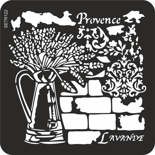 Reusable plastic stencil for decoration, scrapbooking, decoupage 'ScrapEgo' / lavander / SETR122