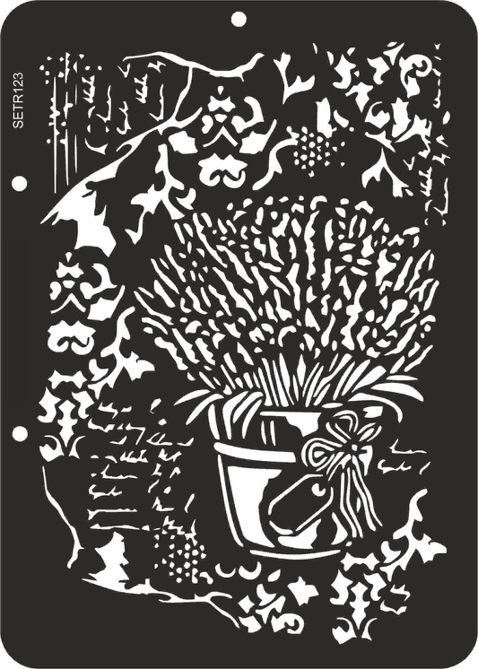 Reusable plastic stencil for decoration, scrapbooking, decoupage 'ScrapEgo' / lavander / SETR123