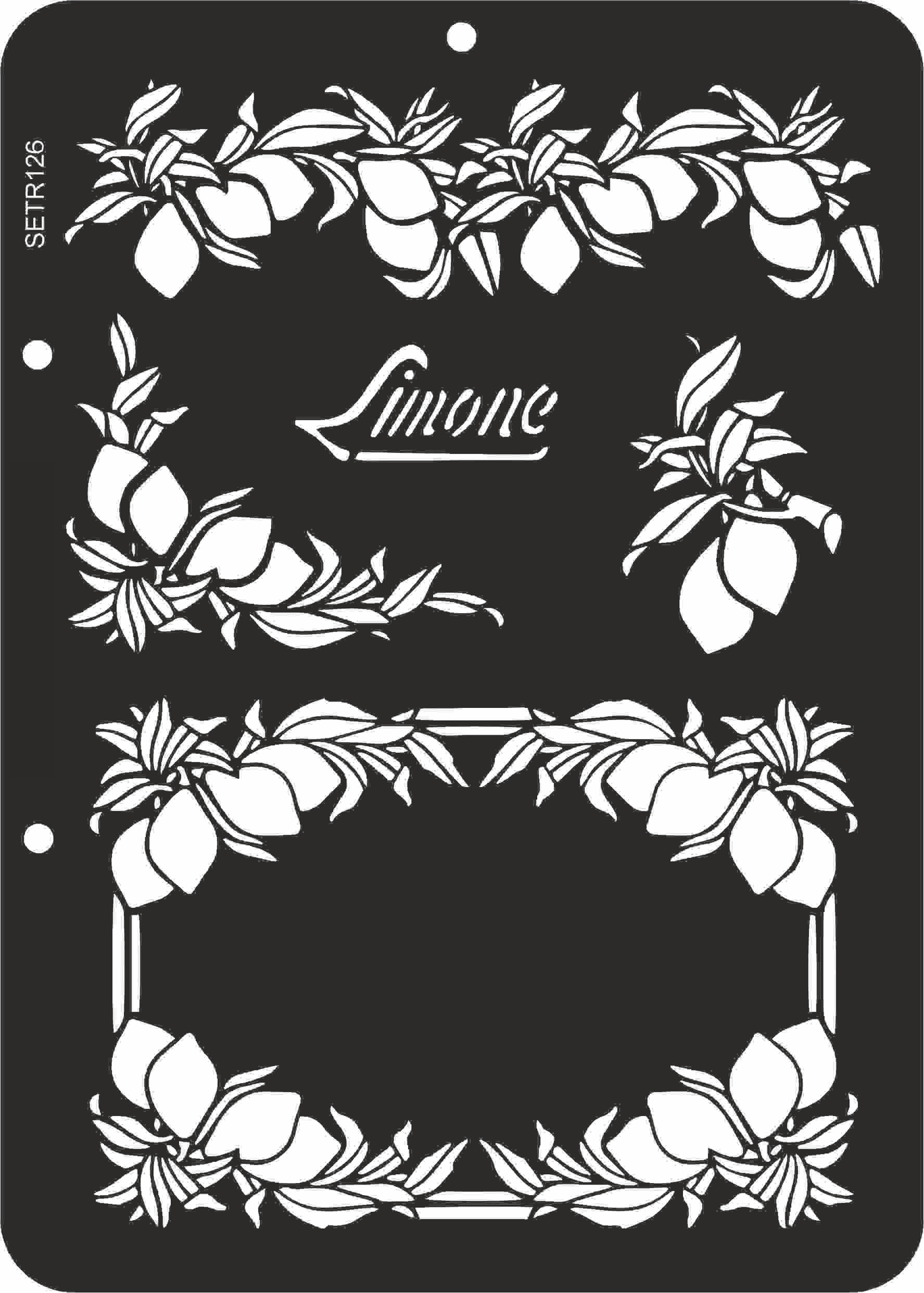 Reusable plastic stencil for decoration, scrapbooking, decoupage 'ScrapEgo' / lemon / SETR126