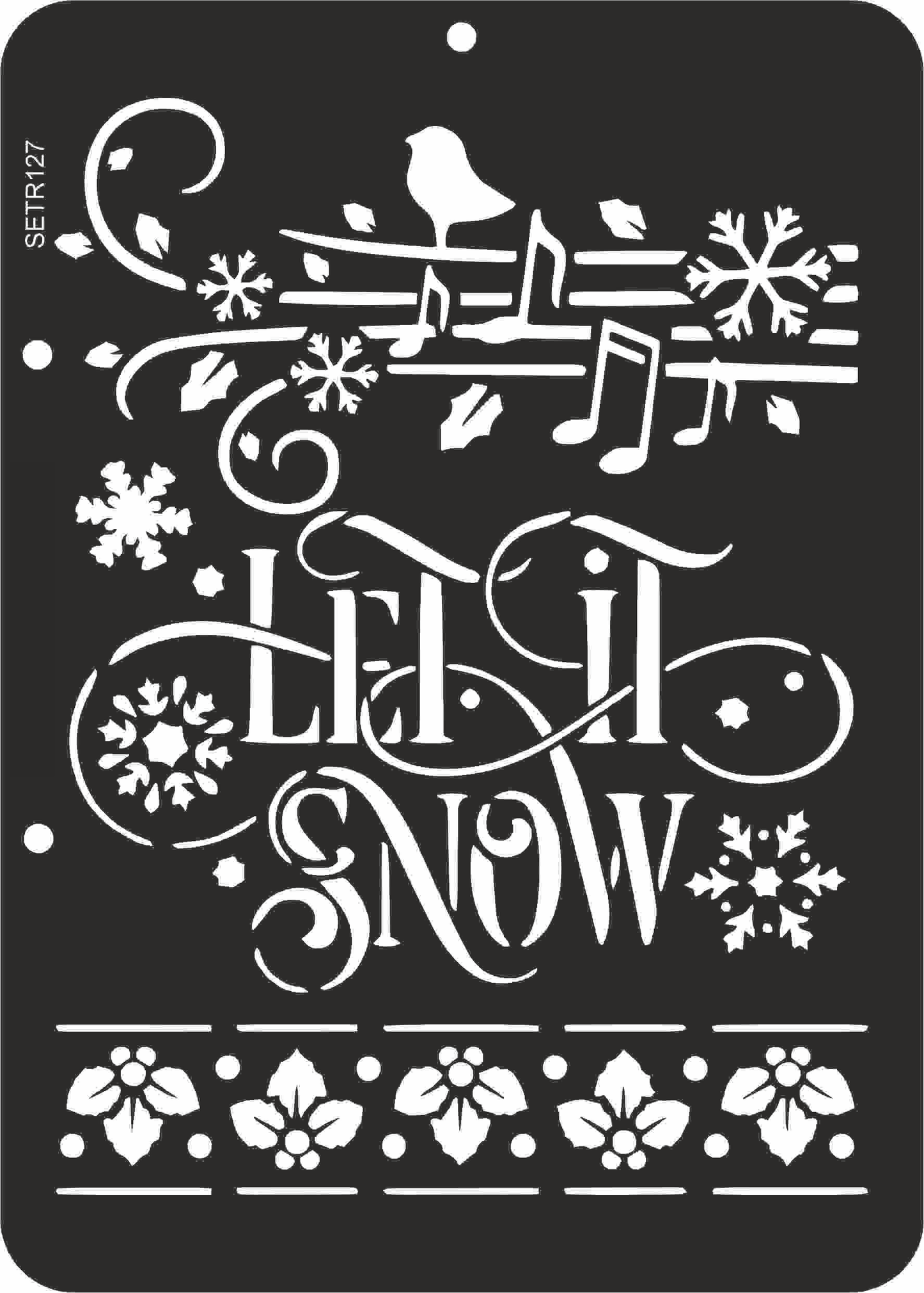 Reusable plastic stencil for decoration, scrapbooking, decoupage 'ScrapEgo' / let it snow / SETR127