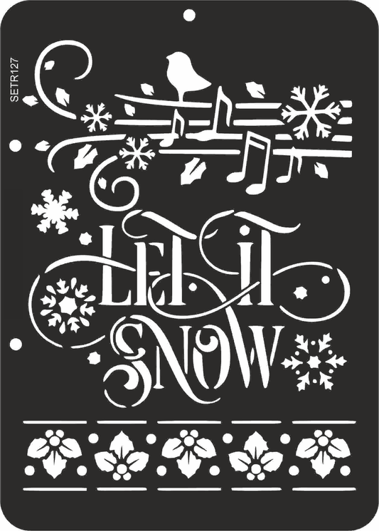Reusable plastic stencil for decoration, scrapbooking, decoupage 'ScrapEgo' / let it snow / SETR127