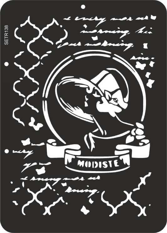 Reusable plastic stencil for decoration, scrapbooking, decoupage 'ScrapEgo' / vintage / SETR138