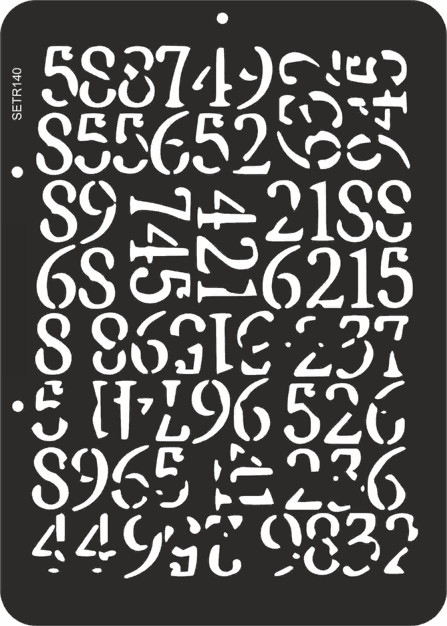 Reusable plastic stencil for decoration, scrapbooking, decoupage 'ScrapEgo' / numbers / SETR140