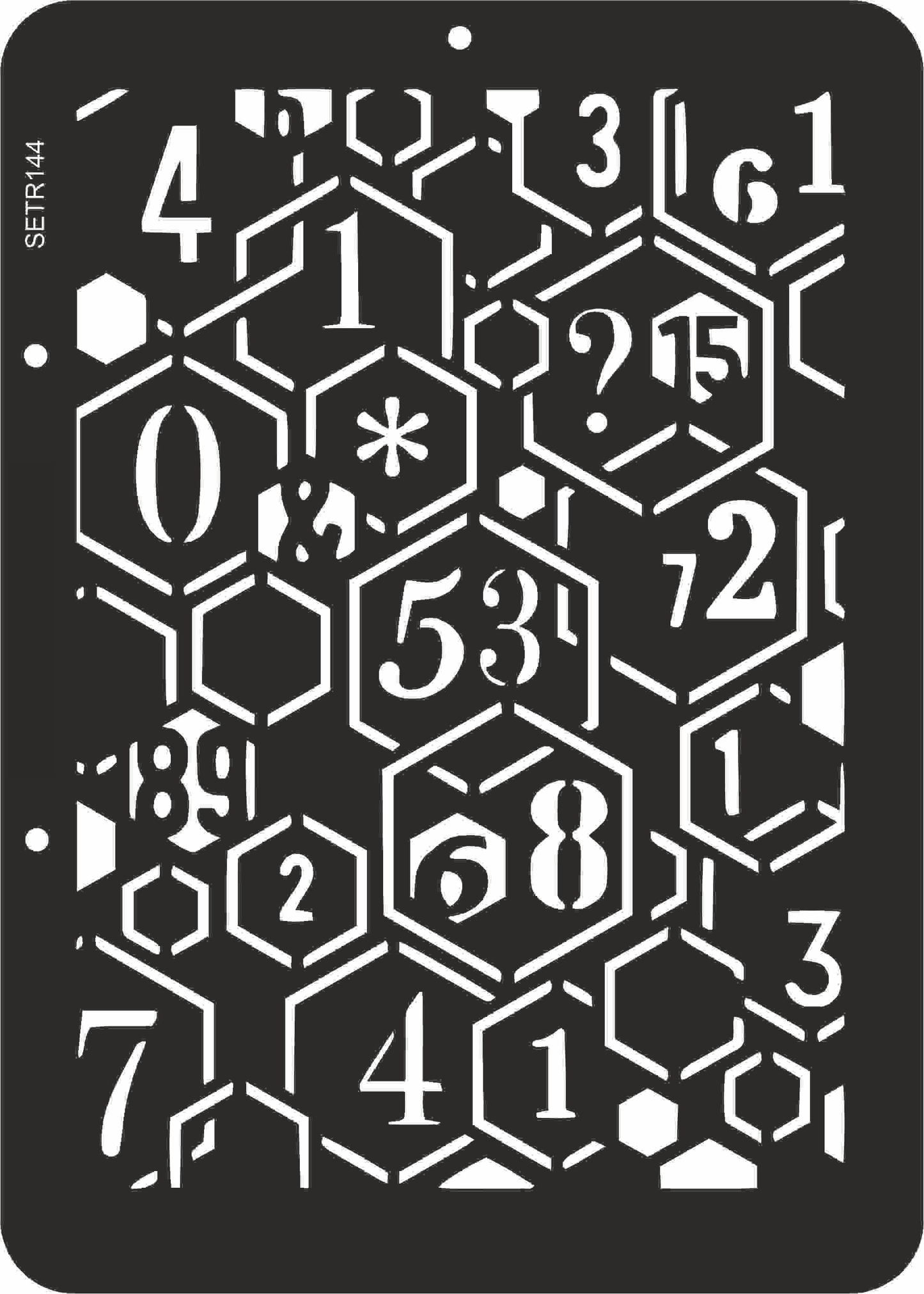 Reusable plastic stencil for decoration, scrapbooking, decoupage 'ScrapEgo' / numbers / SETR144