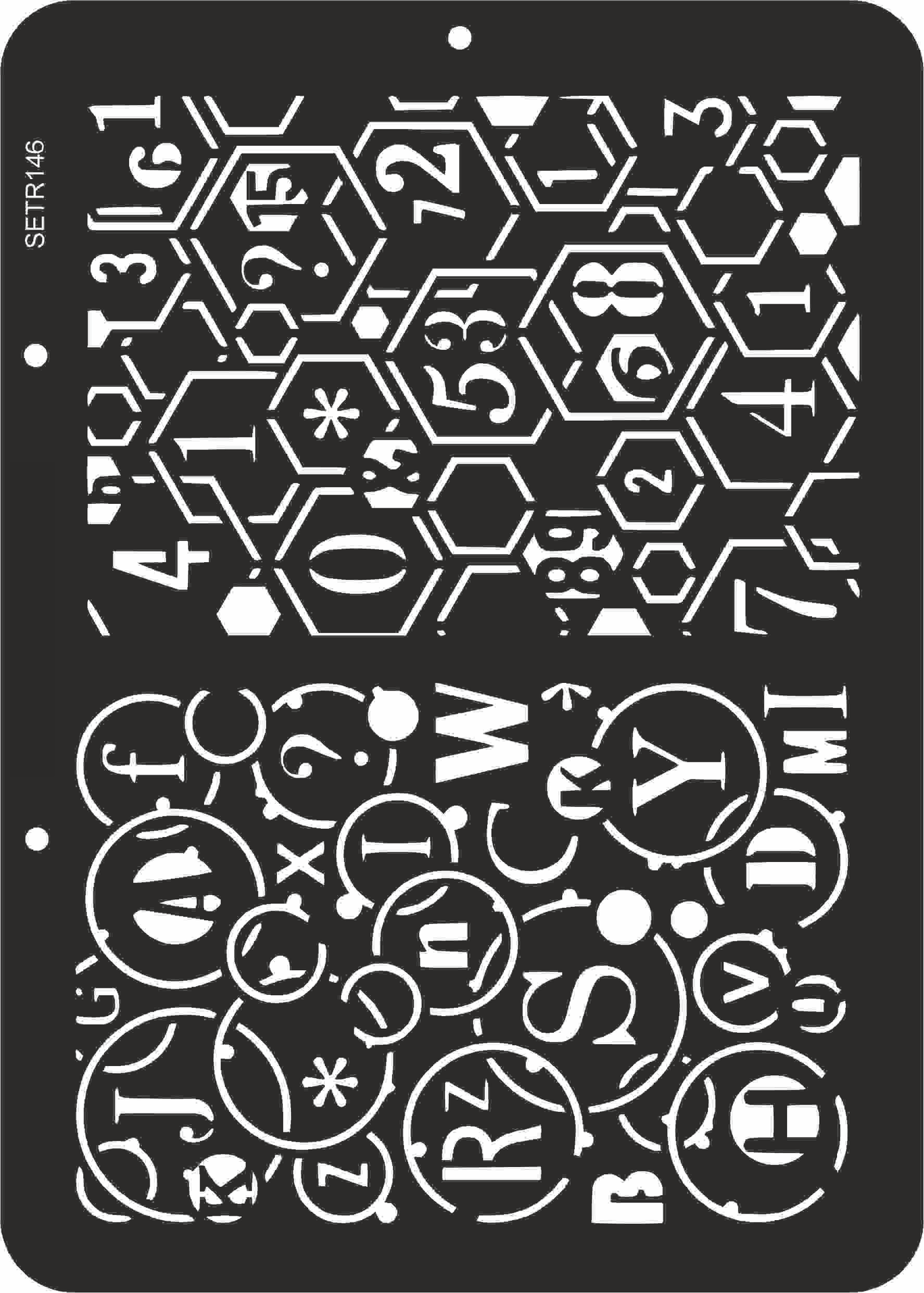 Reusable plastic stencil for decoration, scrapbooking, decoupage 'ScrapEgo' / numbers / SETR146