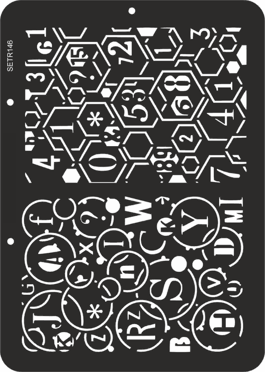 Reusable plastic stencil for decoration, scrapbooking, decoupage 'ScrapEgo' / numbers / SETR146