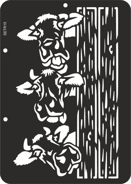 Reusable stencil for decoupage, scrapbooking, mixedmedia techniques, decoration. farmhouse/cows