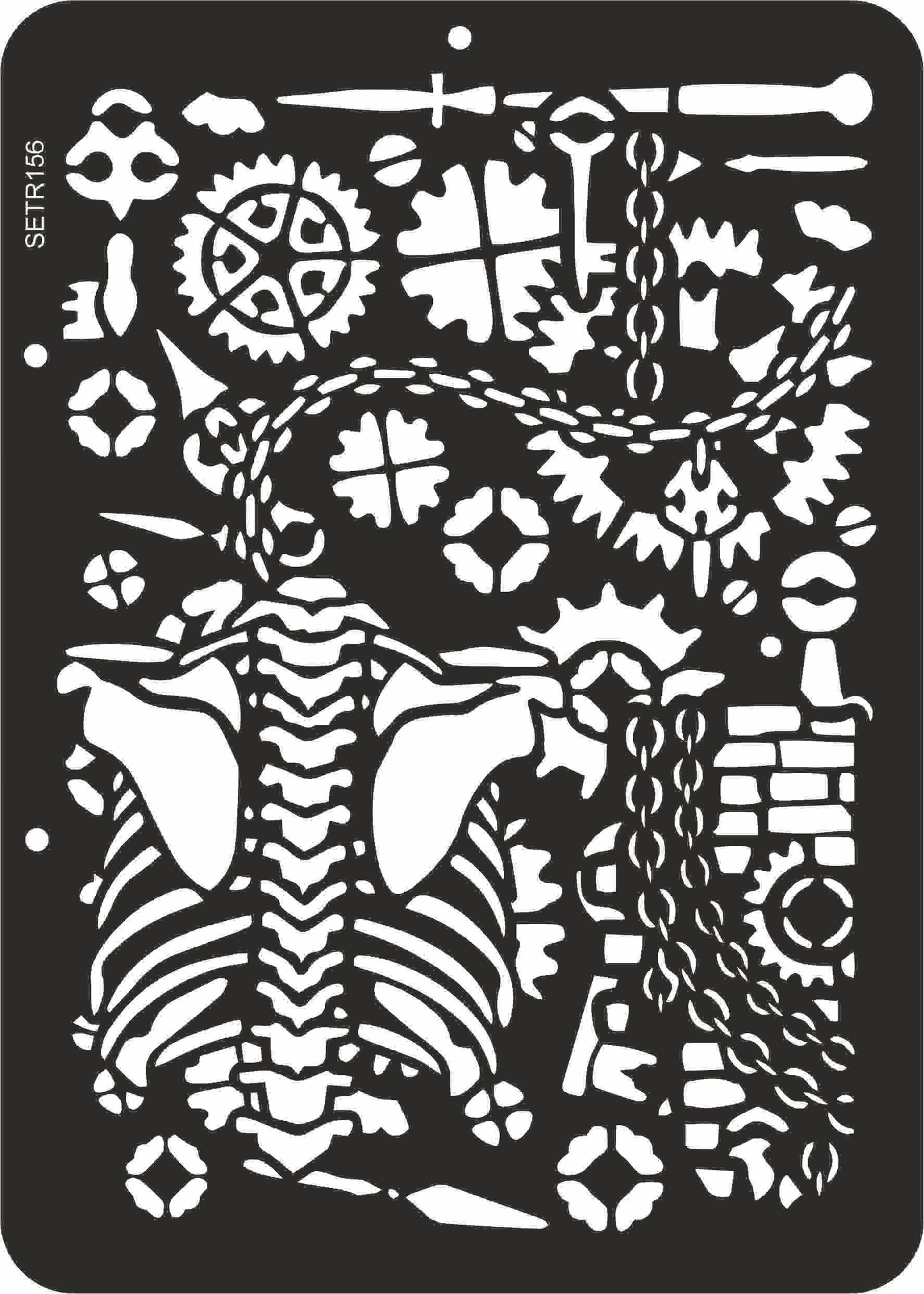 Reusable plastic stencil for decoration, scrapbooking, decoupage 'ScrapEgo' / steampunk / SETR156