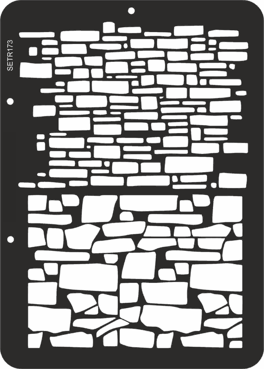 Reusable plastic stencil for decoration, scrapbooking, decoupage 'ScrapEgo' / bricks / SETR173