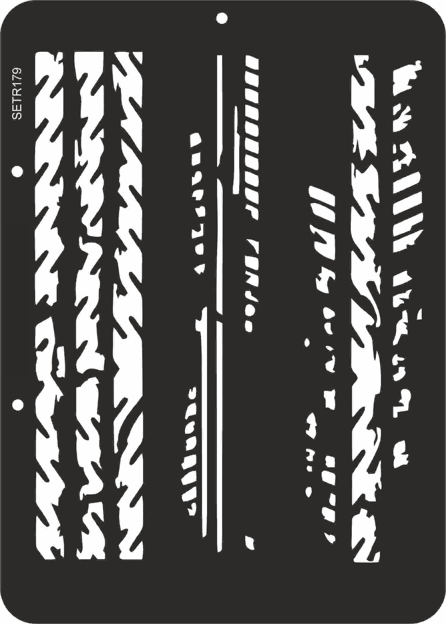 Reusable plastic stencil for decoration, scrapbooking, decoupage 'ScrapEgo' / tyre marks / SETR179