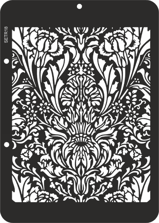 Reusable stencil for decoupage, scrapbooking, mixedmedia techniques, decoration. vintage floral pattern