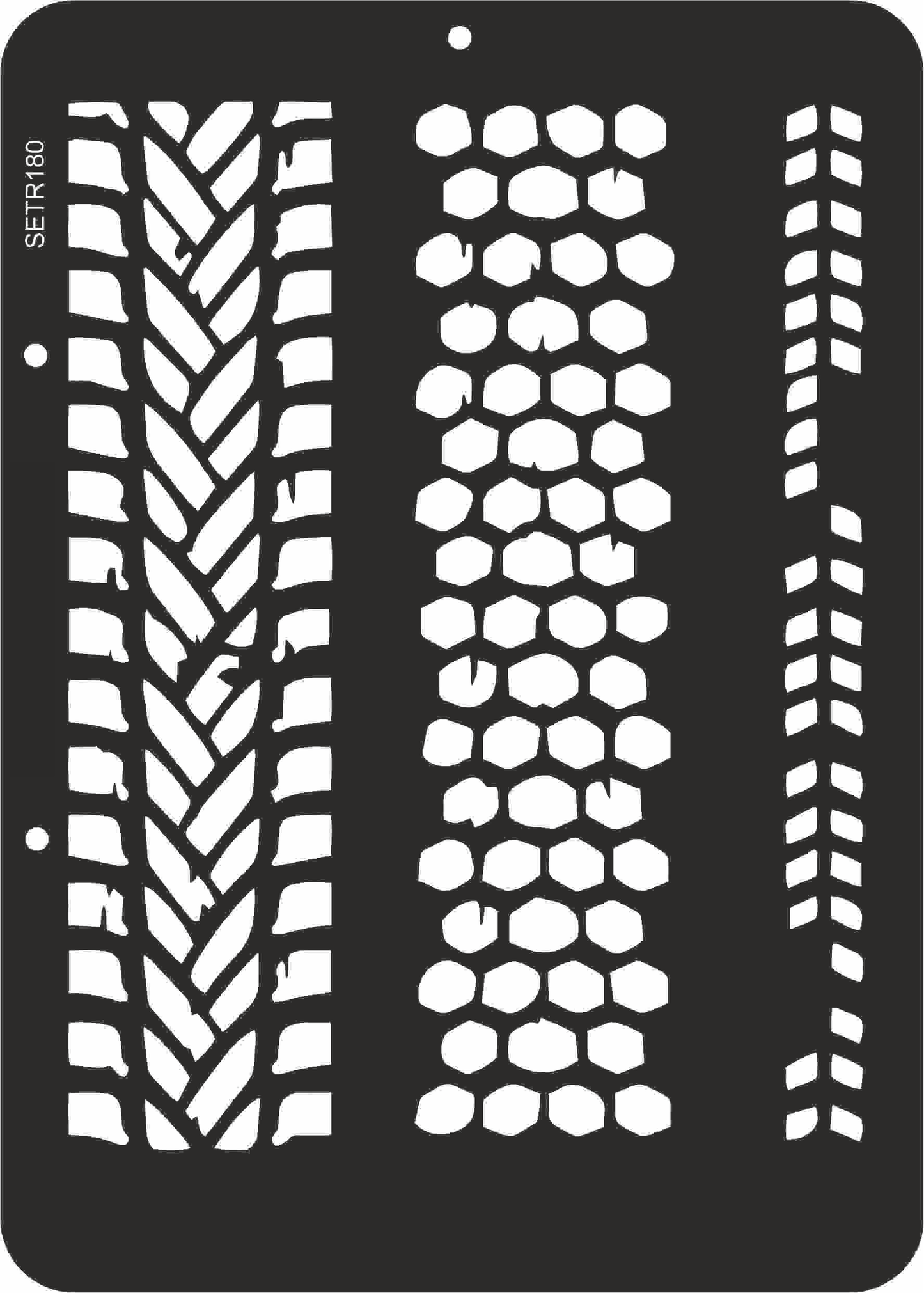 Reusable plastic stencil for decoration, scrapbooking, decoupage 'ScrapEgo' / tyre marks / SETR180