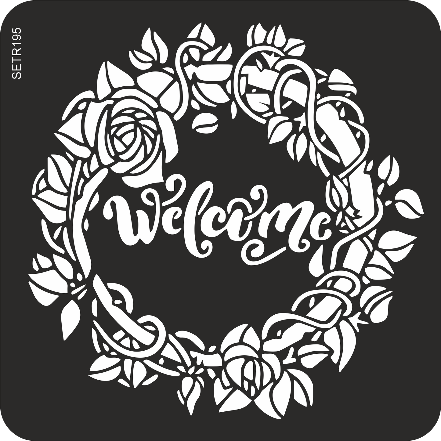 Reusable plastic stencil for decoration, scrapbooking, decoupage 'ScrapEgo' / wreath / SETR195