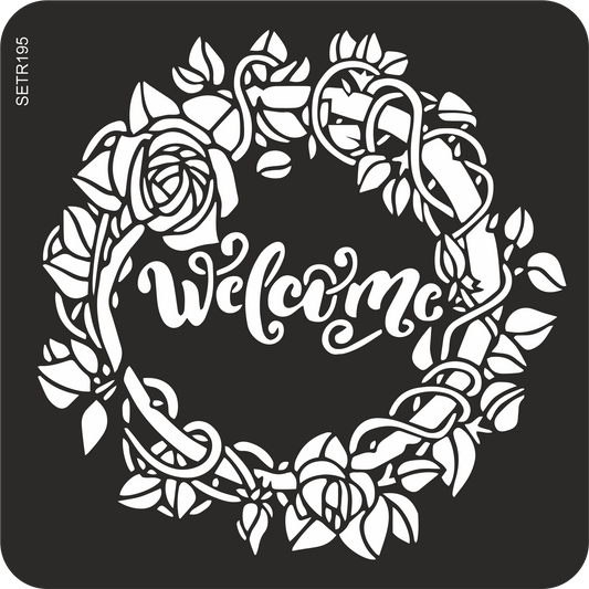 Reusable plastic stencil for decoration, scrapbooking, decoupage 'ScrapEgo' / wreath / SETR195