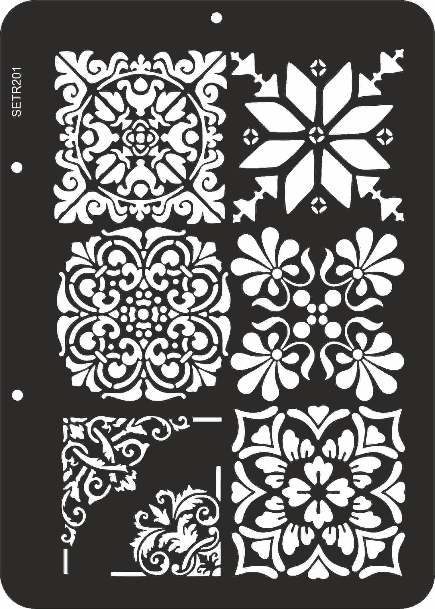 Reusable plastic stencil for decoration, scrapbooking, decoupage 'ScrapEgo' / tiles / SETR201