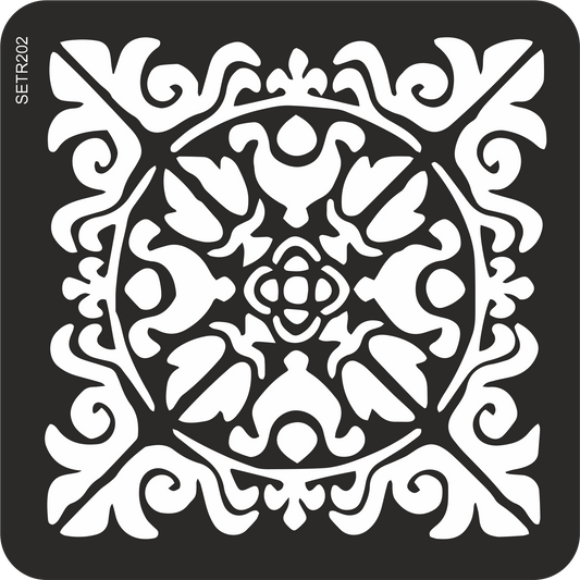 Reusable plastic stencil for decoration, scrapbooking, decoupage 'ScrapEgo' / tile / SETR202