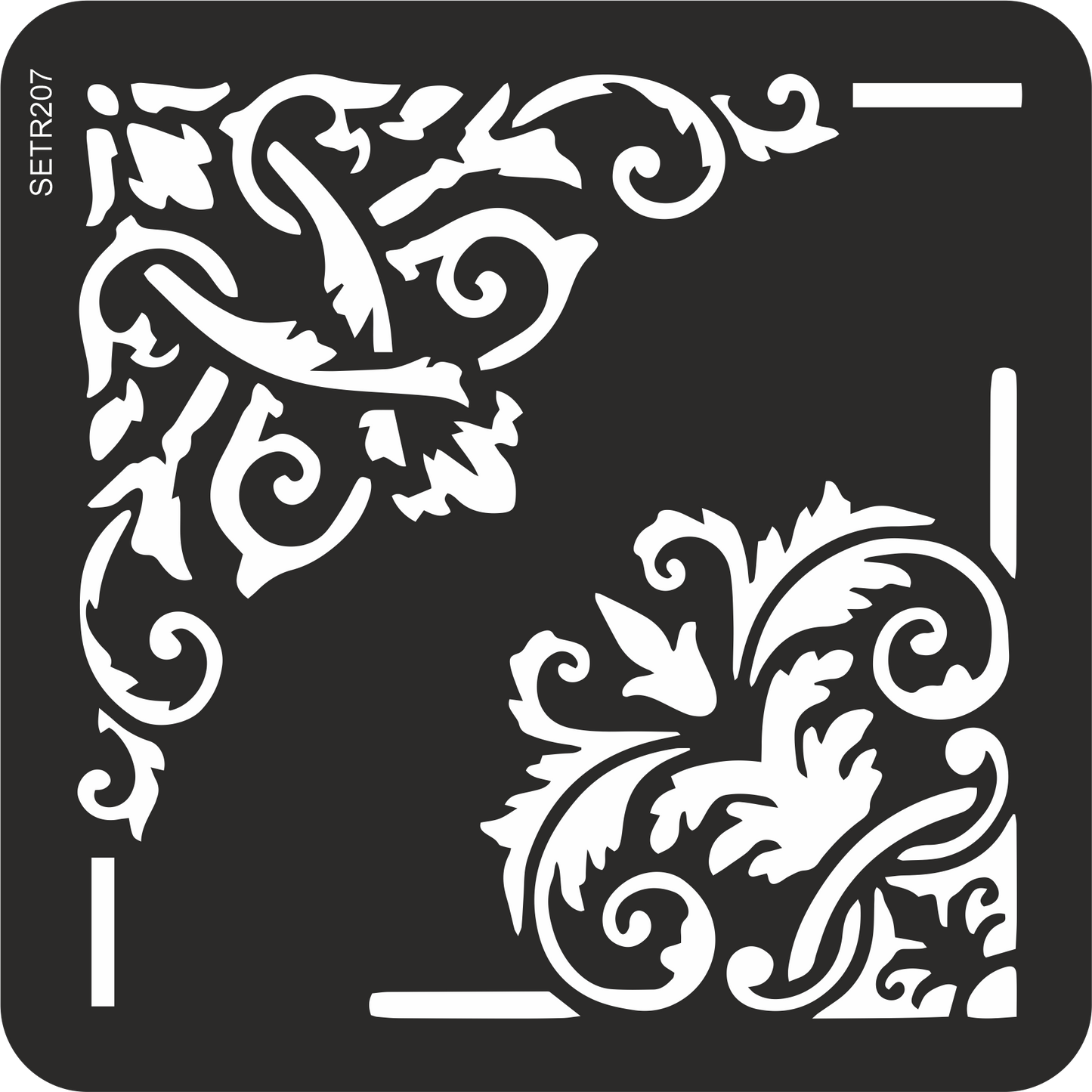 Reusable plastic stencil for decoration, scrapbooking, decoupage 'ScrapEgo' / corner / SETR207