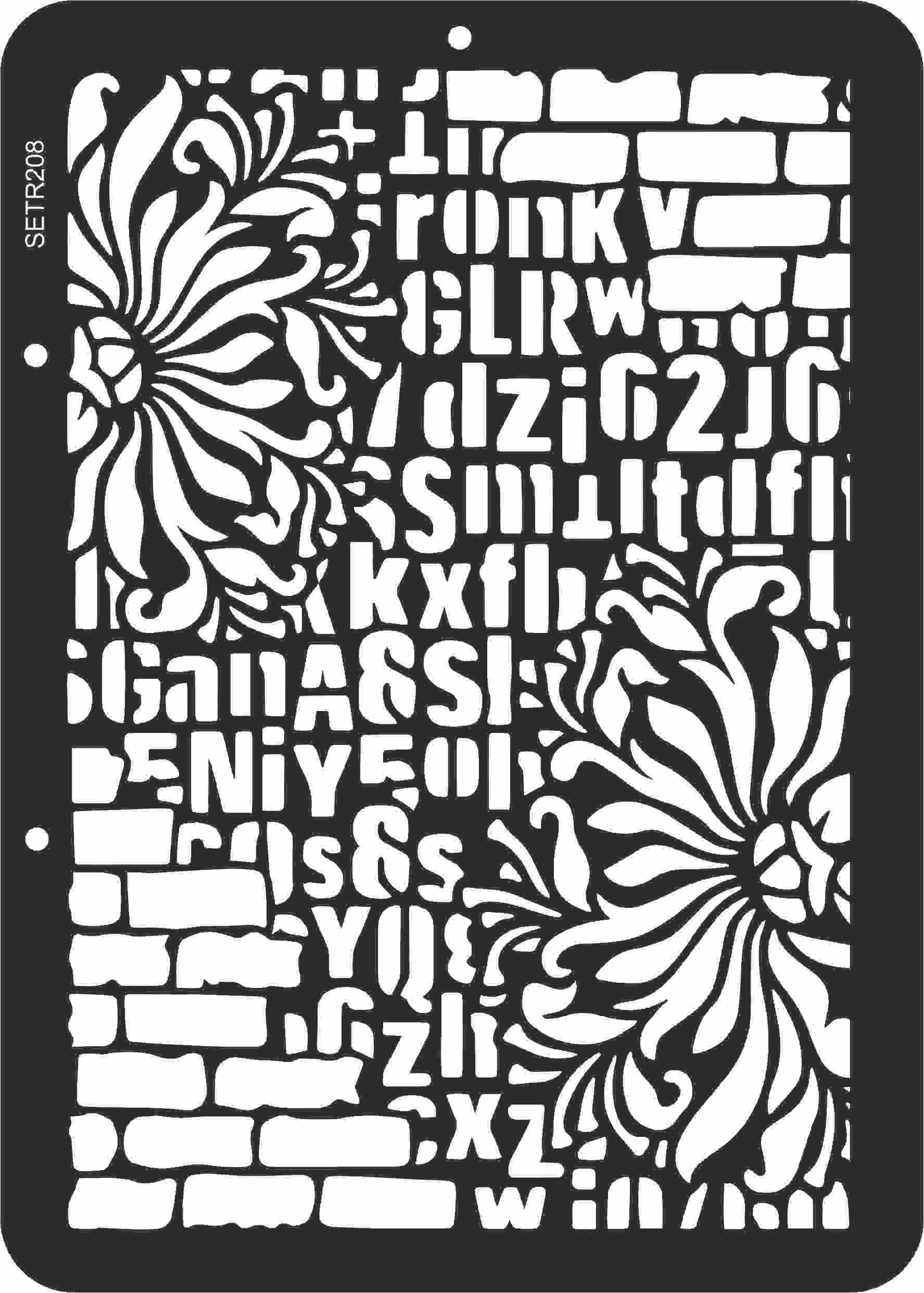 Reusable plastic stencil for decoration, scrapbooking, decoupage 'ScrapEgo' / bricks / SETR208
