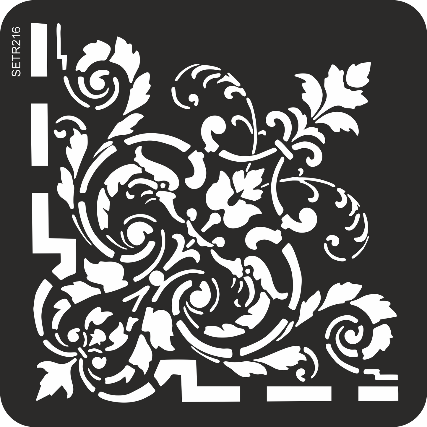 Reusable plastic stencil for decoration, scrapbooking, decoupage 'ScrapEgo' / corner / SETR216