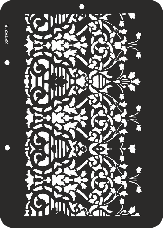 Reusable plastic stencil for decoration, scrapbooking, decoupage 'ScrapEgo' / lace / SETR218