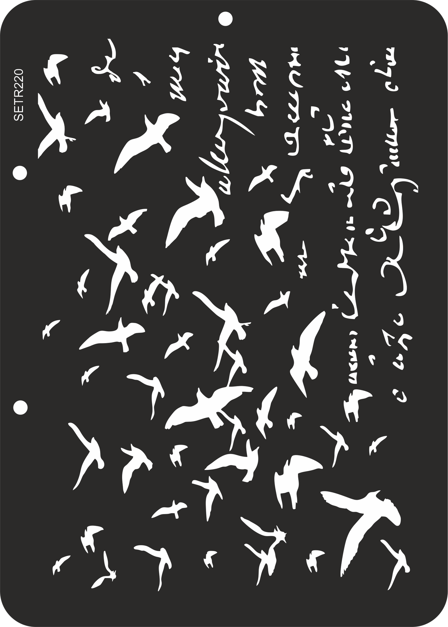 Reusable plastic stencil for decoration, scrapbooking, decoupage 'ScrapEgo' / flight of birds / SETR220