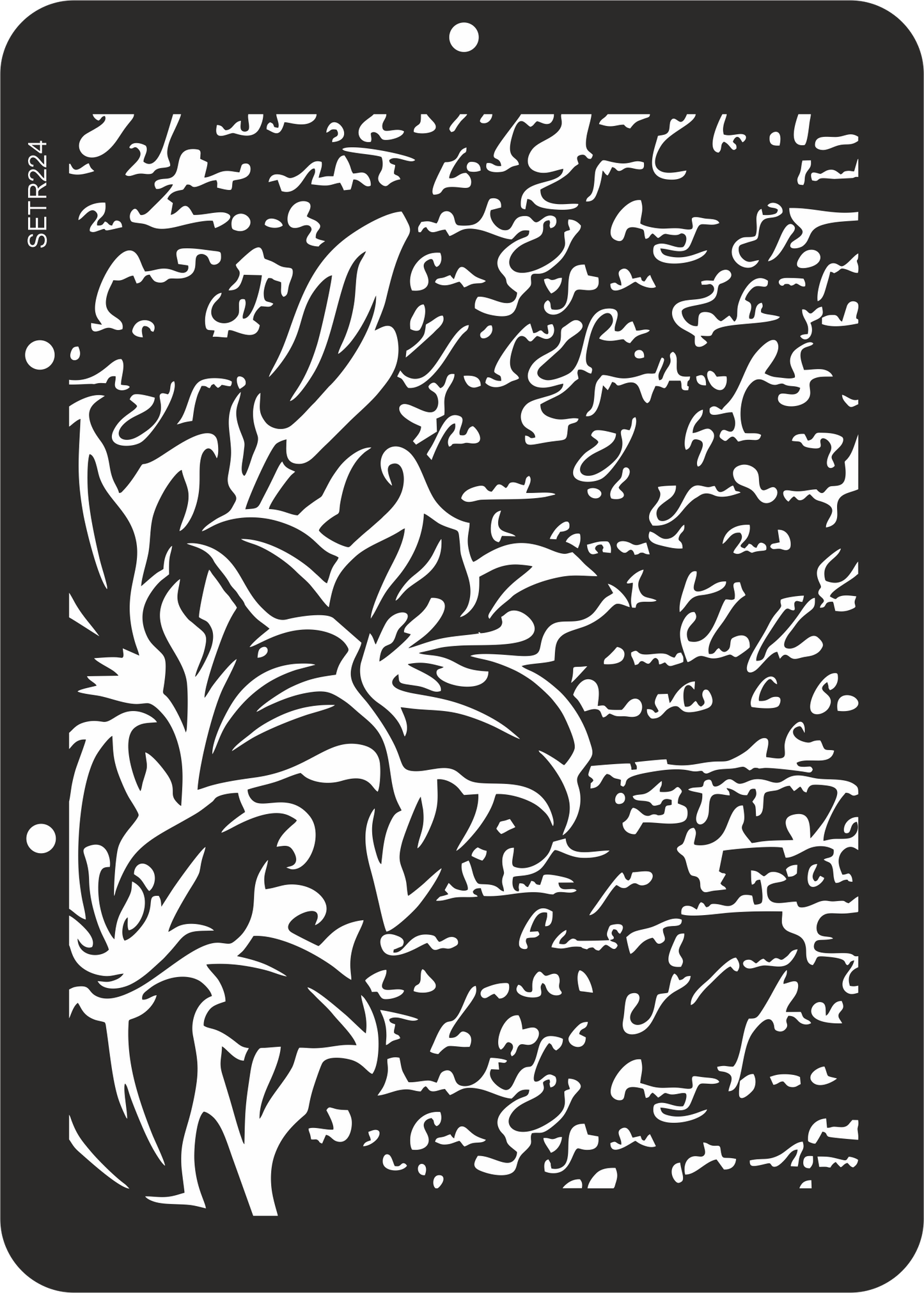 Reusable plastic stencil for decoration, scrapbooking, decoupage 'ScrapEgo' / manuscript lilac / SETR224