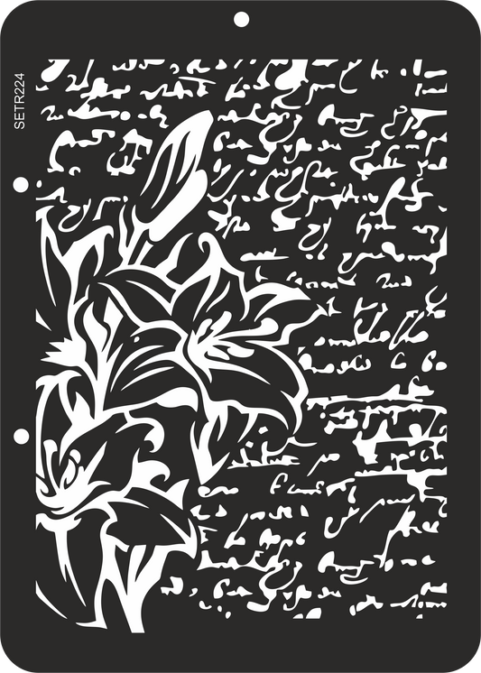 Reusable plastic stencil for decoration, scrapbooking, decoupage 'ScrapEgo' / manuscript lilac / SETR224