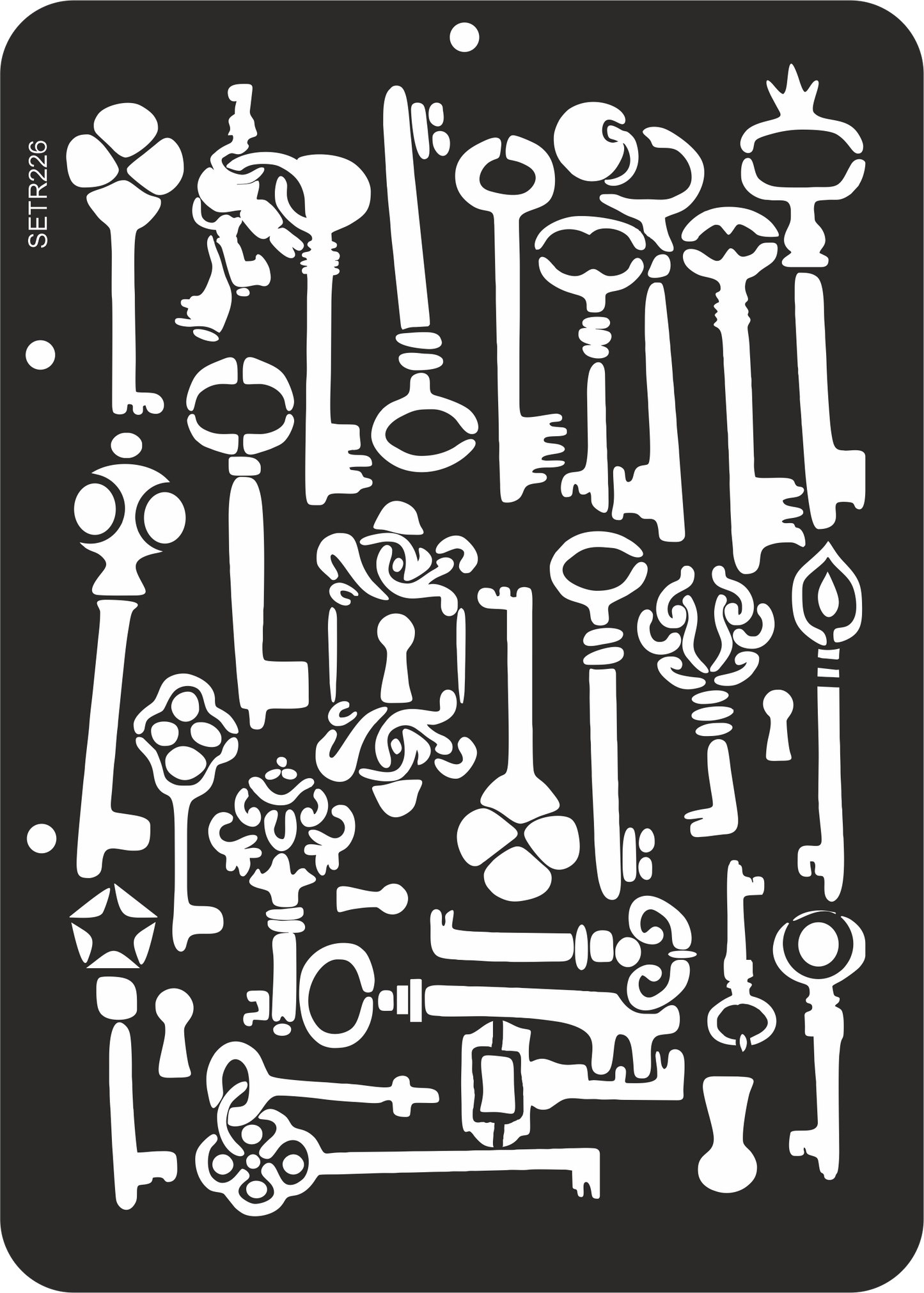 Reusable plastic stencil for decoration, scrapbooking, decoupage 'ScrapEgo' / keys / SETR226