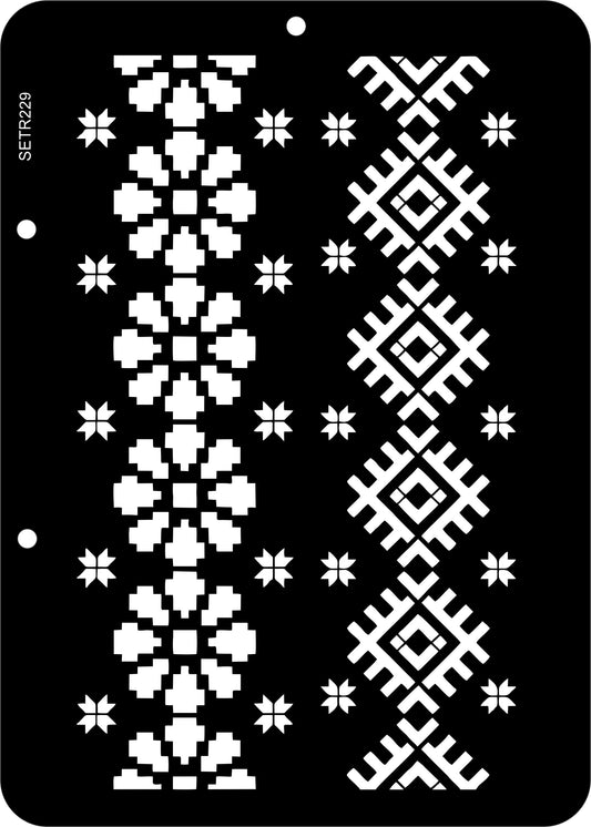 Reusable plastic stencil for decoration, scrapbooking, decoupage 'ScrapEgo' / ornament / SETR229