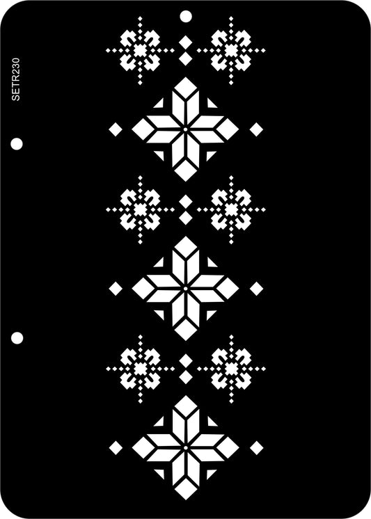 Reusable plastic stencil for decoration, scrapbooking, decoupage 'ScrapEgo' / ornament / SETR230