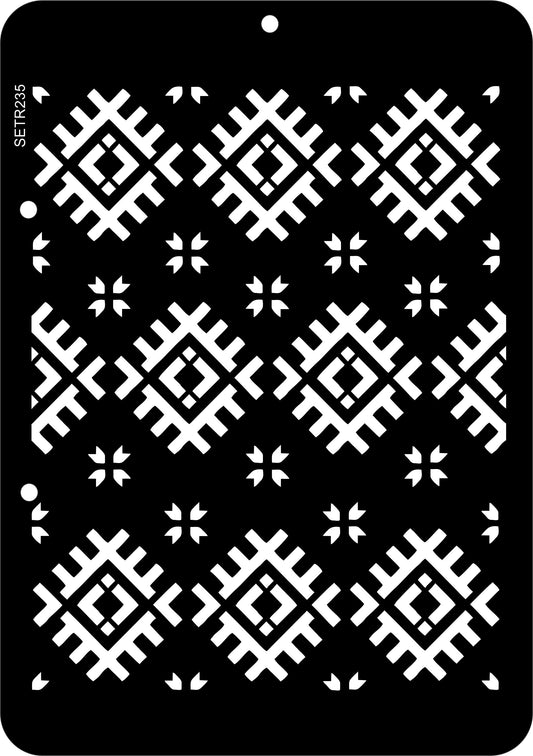 Reusable plastic stencil for decoration, scrapbooking, decoupage 'ScrapEgo' / ornament / SETR235