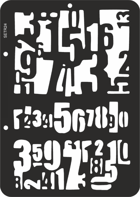 Reusable stencil for decoupage, scrapbooking, mixedmedia techniques, decoration. background numbers