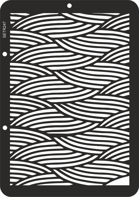 Reusable plastic stencil for decoration, scrapbooking, decoupage 'ScrapEgo' / waves / SETR247