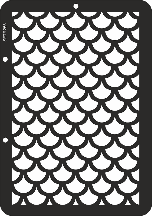 Reusable plastic stencil for decoration, scrapbooking, decoupage 'ScrapEgo' / scales / SETR255