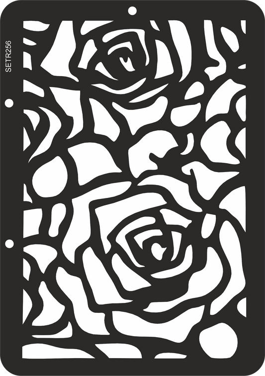 Reusable plastic stencil for decoration, scrapbooking, decoupage 'ScrapEgo' / roses / SETR256